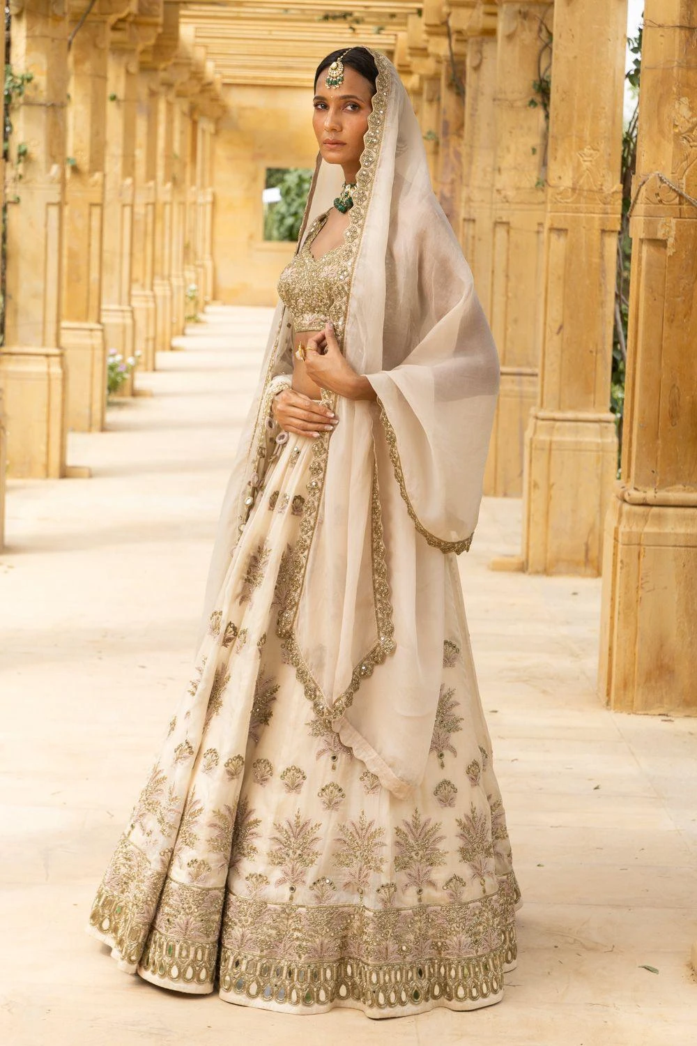 Arpita Mehta Gold Hand Embroidered Lehenga Set - Image 2