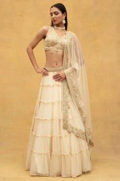 Arpita Mehta Ivory Embellished Lehenga Set