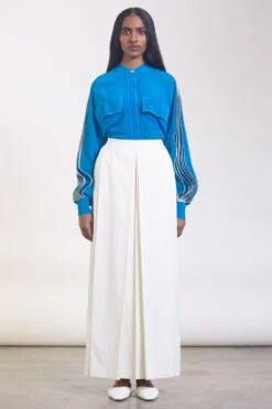 Bodice Cobalt Blue Band Collar Button Down Shirt