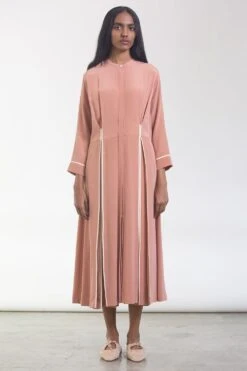 Bodice Dusty Pink Hidden Pleats Dress