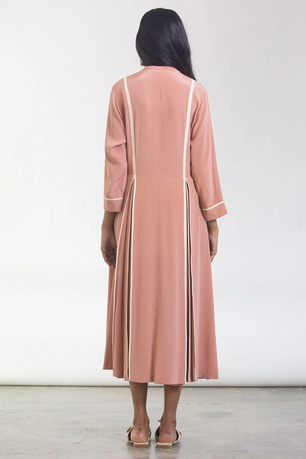 Bodice Dusty Pink Hidden Pleats Dress - Image 2