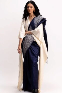 Medium Ivory Jamdani Kaftan Blouse