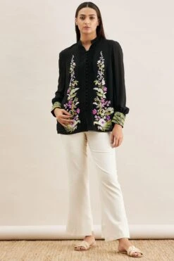 PATINE Black Gara Embroidered Shirt