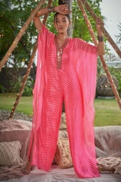 Surily G Neon Pink Embellished Jumpsuit