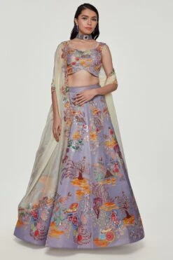 Aisha Rao Lavender Embellished Lehenga Set