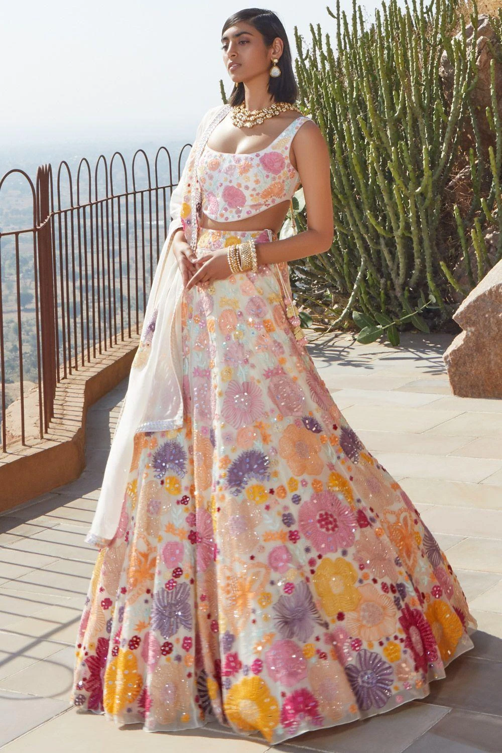 Mishru Ivory Iris Lehenga