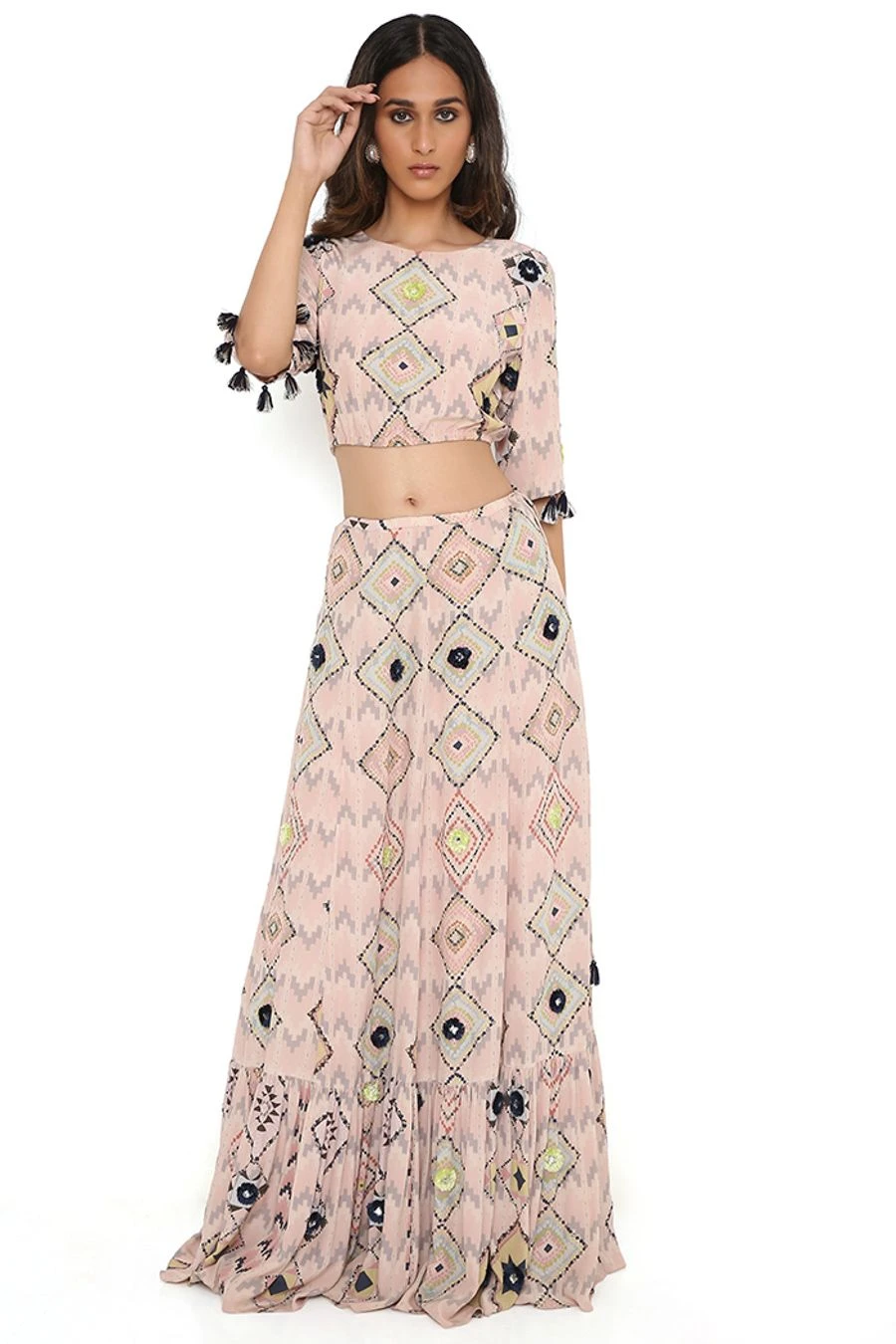 Payal Singhal Blush Diamond Printed Lehenga Set