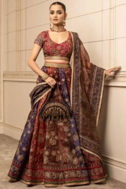 Tarun Tahiliani Multicoloured Printed & Panelled Lehenga Set