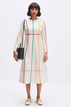 Kshitij Jalori Coconut Sorbet Striped Dress