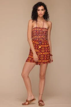 Payal Jain Red Sequin Embellished Playsuit