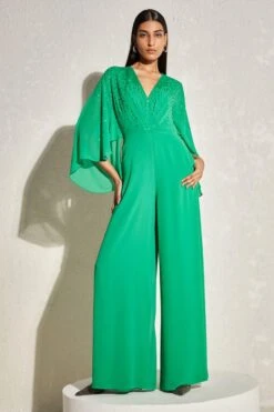 Namrata Joshipura Kelly Green Metallic Quad Jumpsuit