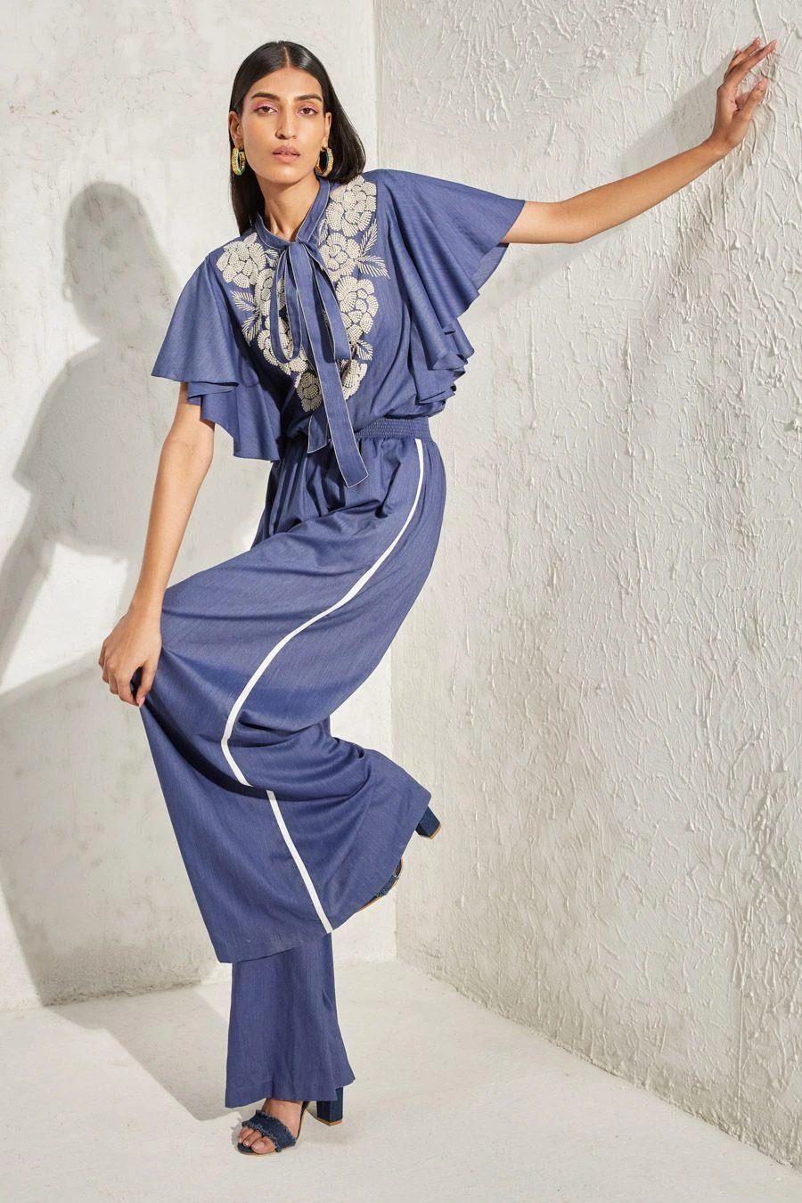 Namrata Joshipura Pearl Floral Embellished Jumpsuit - Image 3