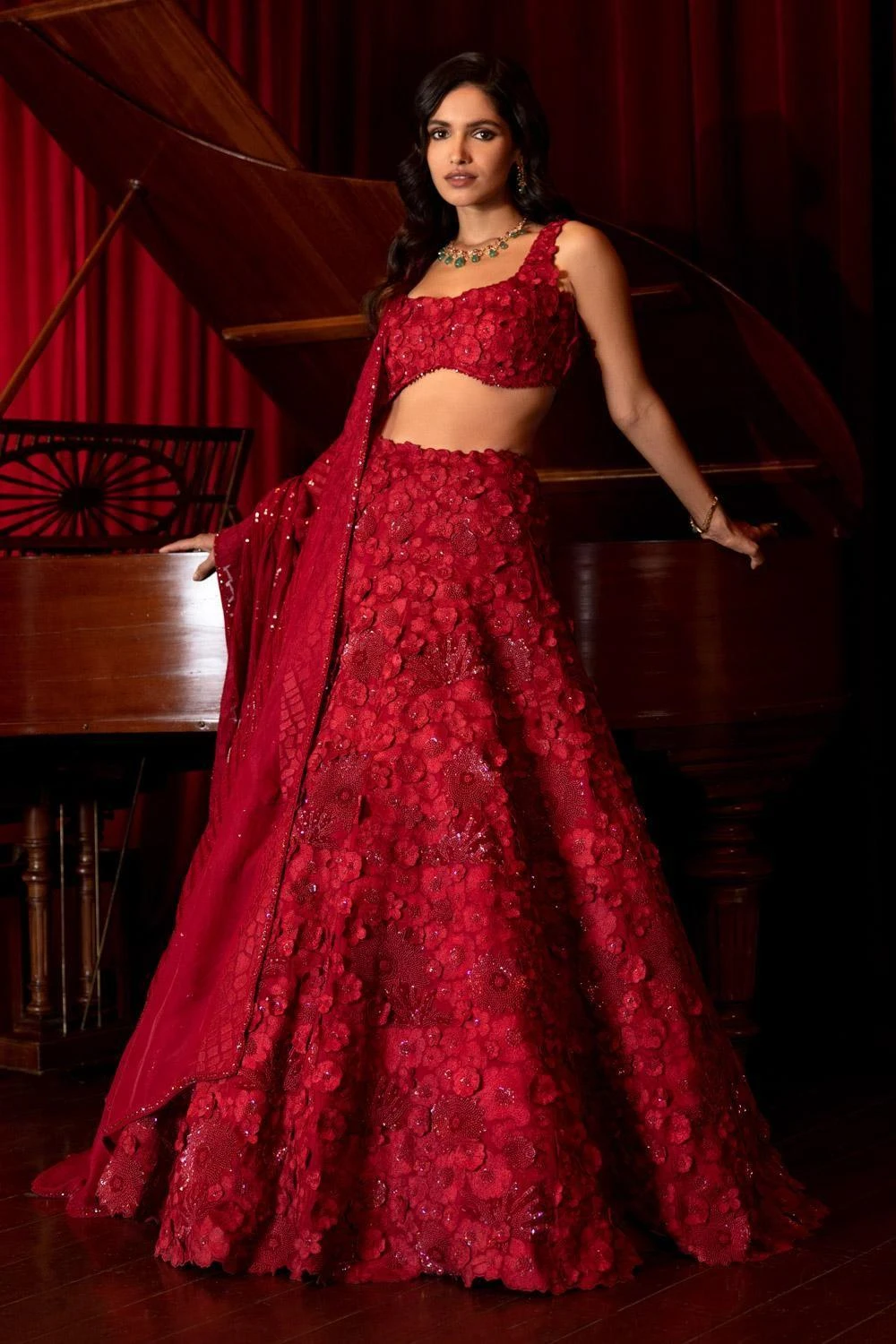 Mishru Red Lillian Lehenga Set - Image 2