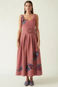 Payal Pratap Red Sulawesi Quilted Dress