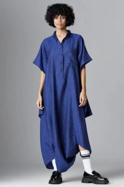 Chola Navy Deconstructed Linen Jumpsuit