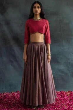 Swatti Kapoor Dahlia Pink Chanderi Blouse