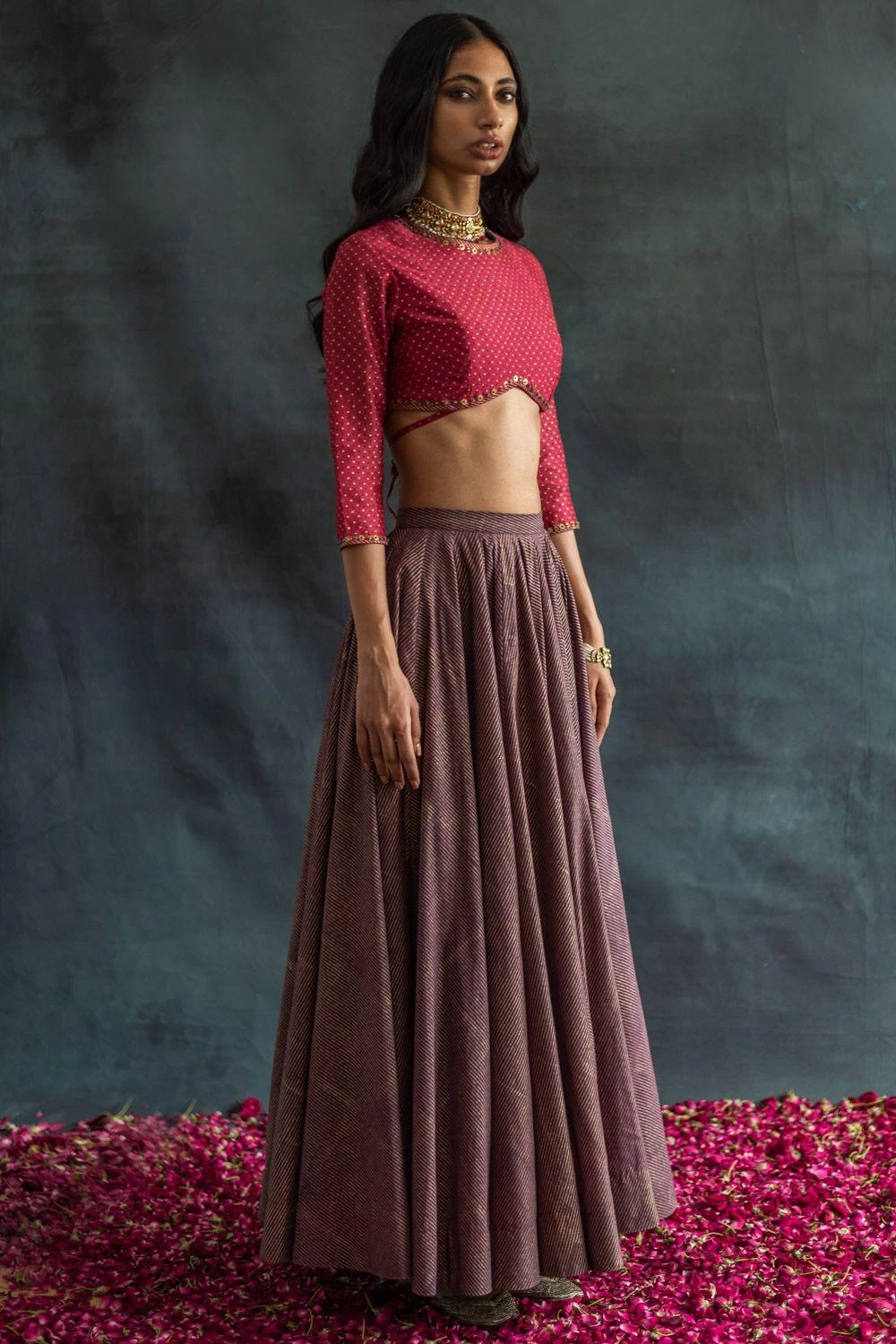 Swatti Kapoor Dahlia Pink Chanderi Blouse - Image 2