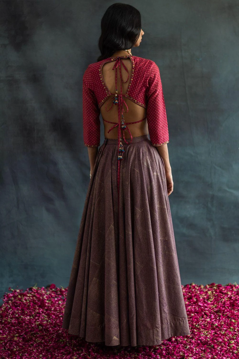 Swatti Kapoor Dahlia Pink Chanderi Blouse - Image 5