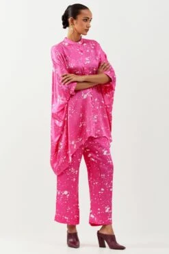 Inca Pink Splatter Poncho