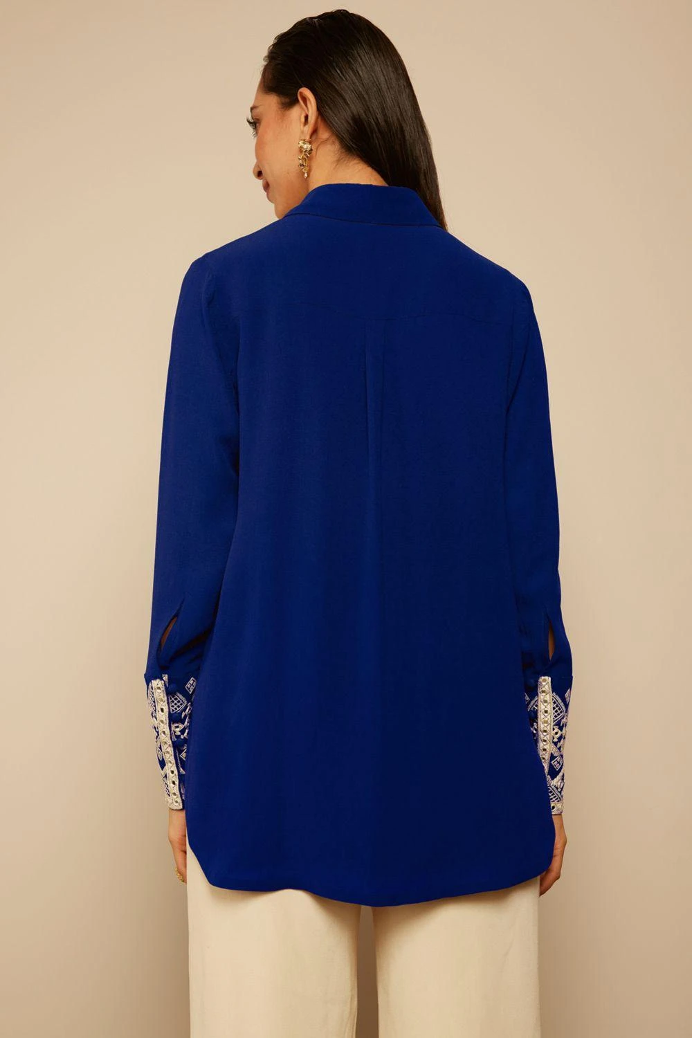 PATINE Electric Blue Silk Georgette Shirt - Image 3