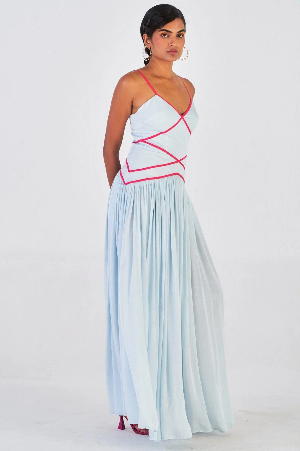 Little Things Powder Blue Strappy Dress - Image 3