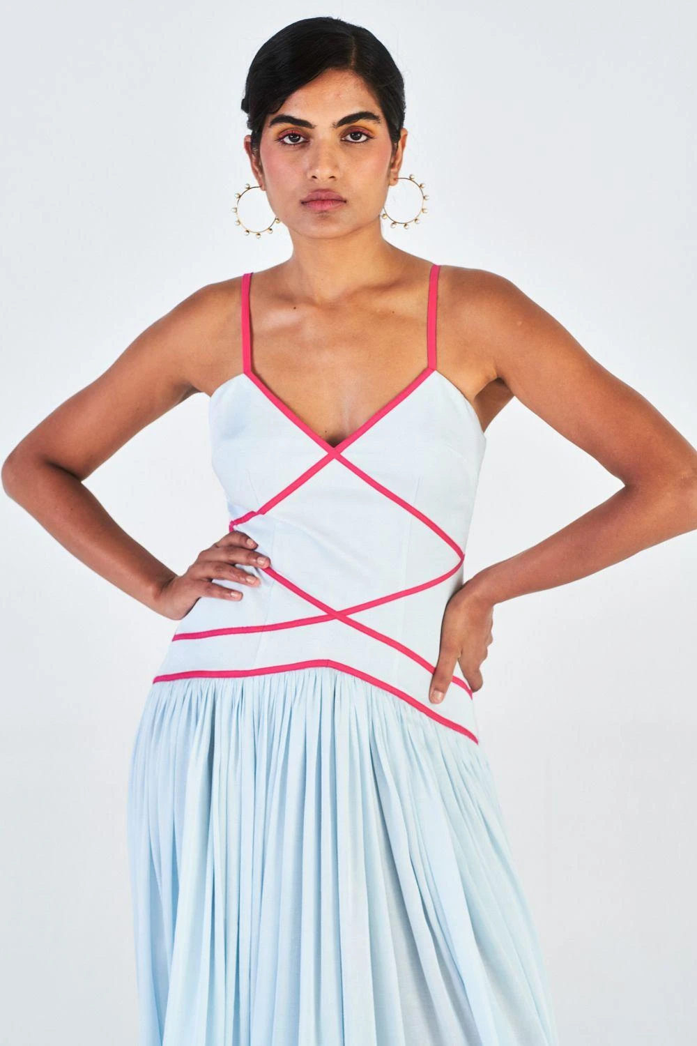 Little Things Powder Blue Strappy Dress - Image 4