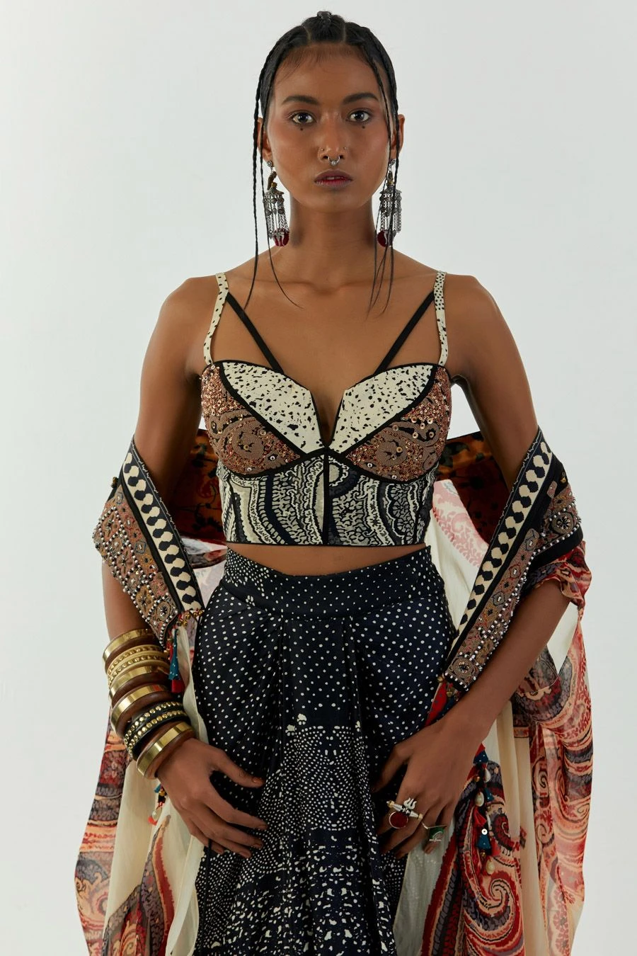 Aseem Kapoor Mogra Embroidered Chandra Corset Blouse - Image 3