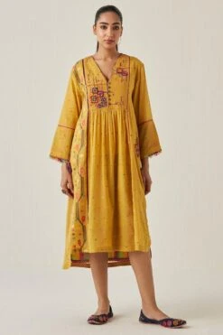 Sunira Designs Yellow Gulzaar A-line Dress