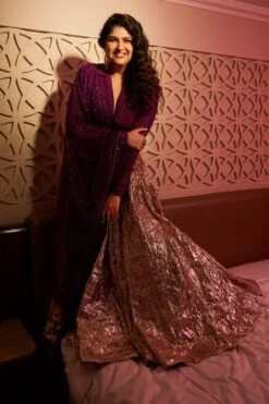 Itrh Tanzanite Embellished Lehenga Set