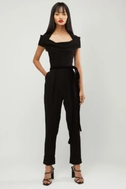 Gauri & Nainika Black Halter Neck Jumpsuit