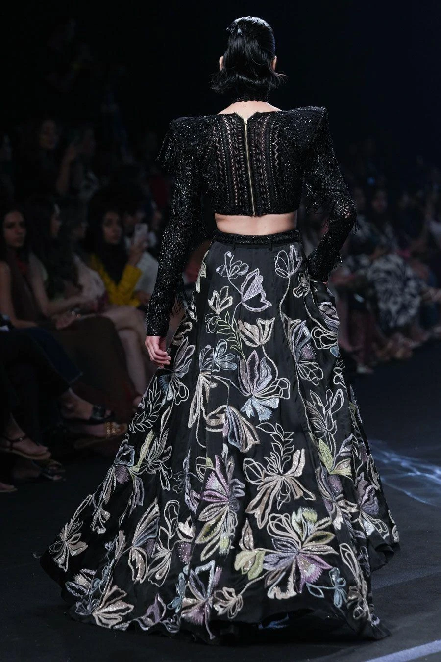 Ritika Mirchandani Black Geometric Embellished Lehenga Set - Image 4