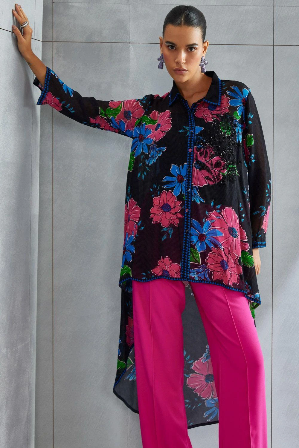 Namrata Joshipura Zinnia Floral Embellished Tunic - Image 4