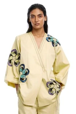 Kanika Goyal Label Nova Hand Embellished Wrap Shirt
