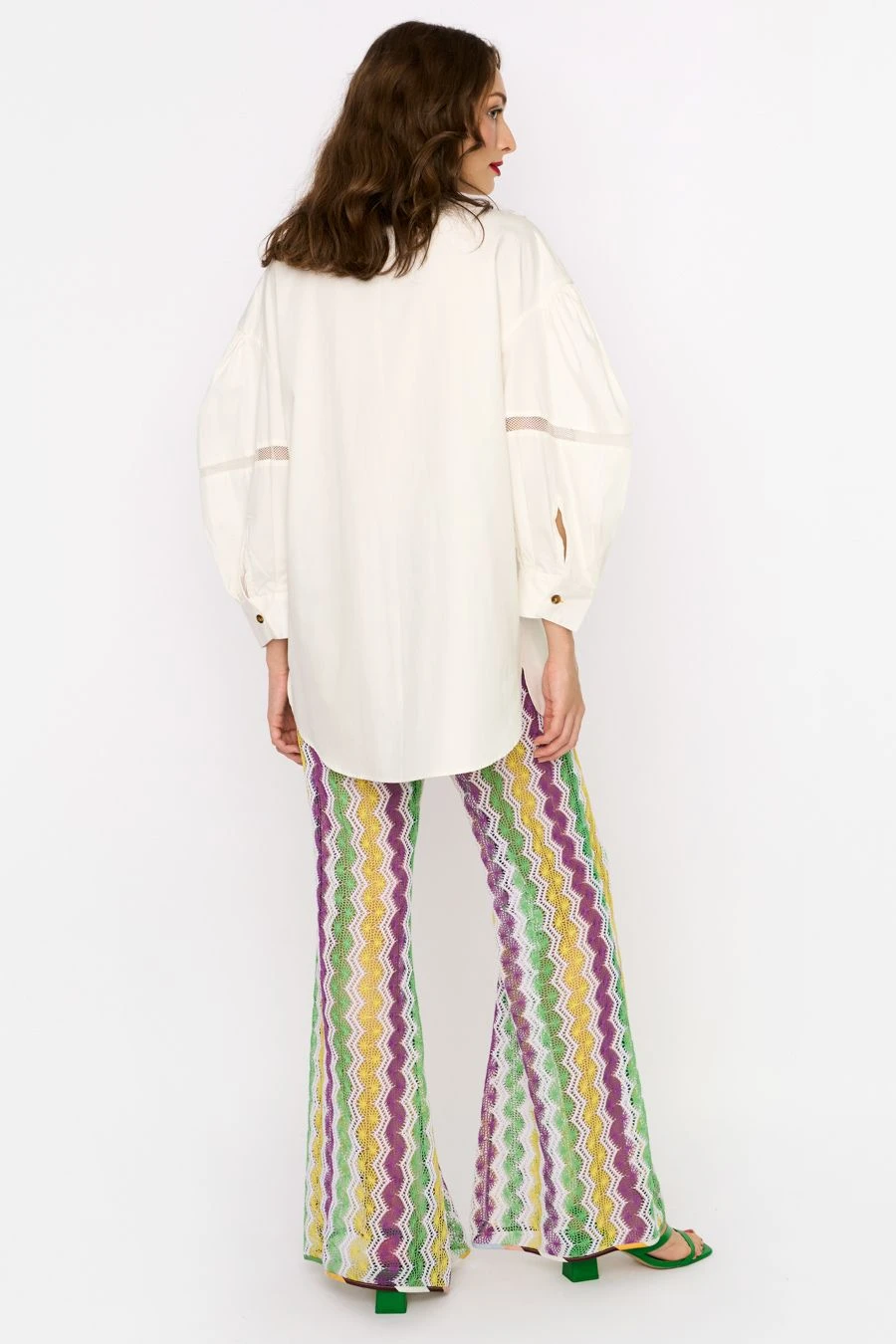 Rara Avis Ivory Dropped Shoulder Hand Embellished Shirt - Image 4