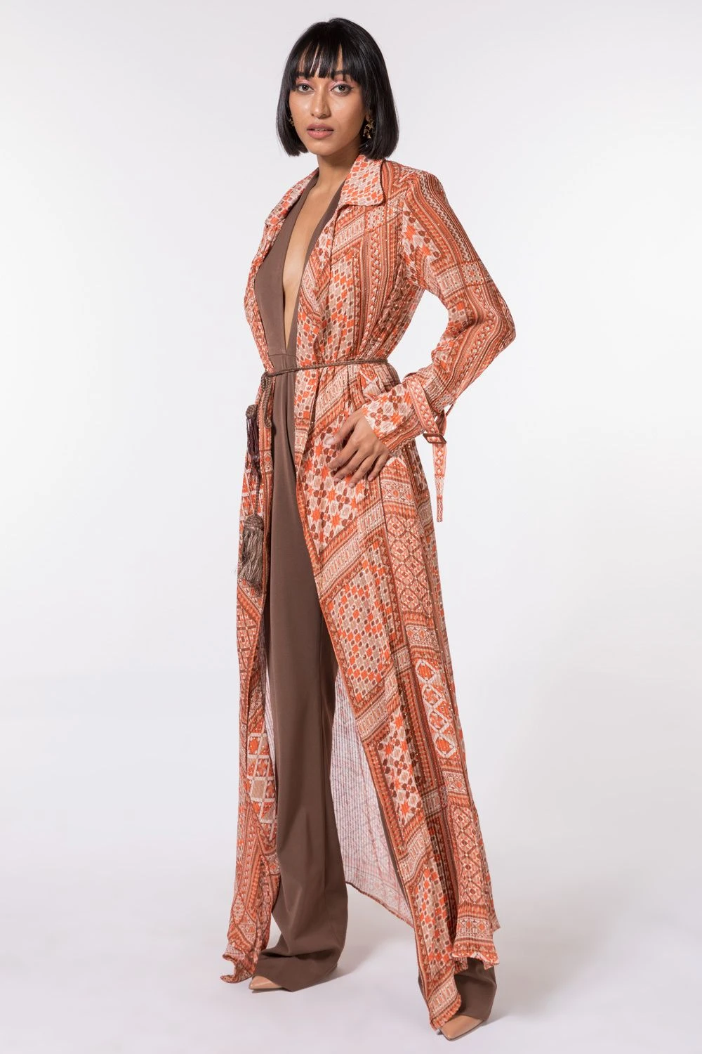 Nikita Mhaisalkar Dark Tan Halter Neck Jumpsuit - Image 2