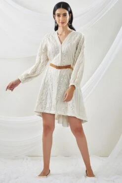 Twenty Nine White Mirrorwork Dress