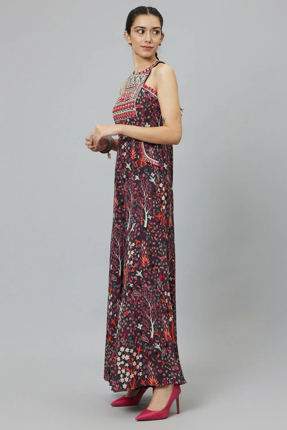 SVA Grey Abstract Printed Jumpsuit - Image 2