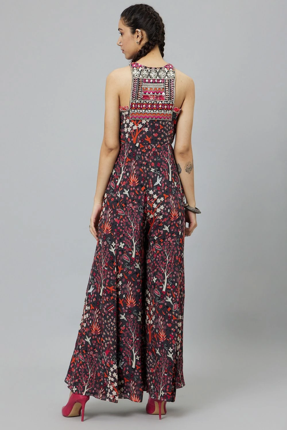 SVA Grey Abstract Printed Jumpsuit - Image 5