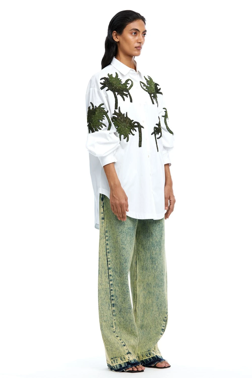 Kanika Goyal Label Fiery Bloom Hand Embellished Shirt - Image 2