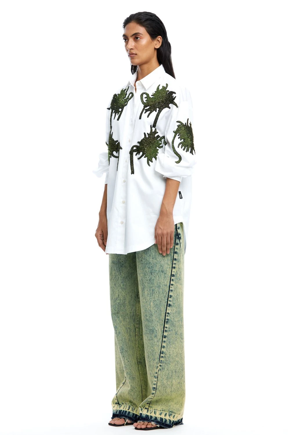 Kanika Goyal Label Fiery Bloom Hand Embellished Shirt - Image 3