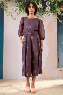 Arcvsh By Pallavi Singh Lavender Rosette Jumpsuit