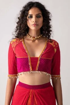 Aseem Kapoor Texture Printed Collage Choli