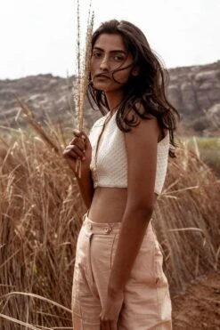 Ahmev Ivory Quilted Top