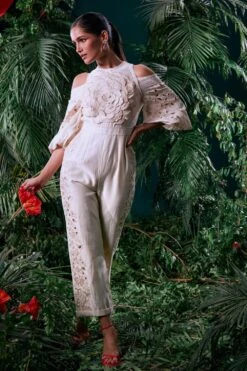 Chandrima Ivory Petal Jumpsuit