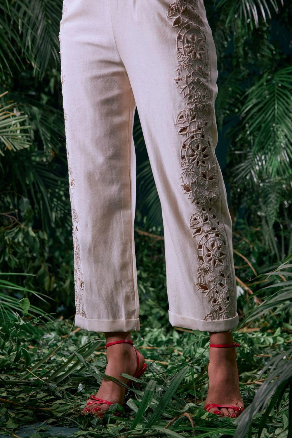 Chandrima Ivory Petal Jumpsuit - Image 4