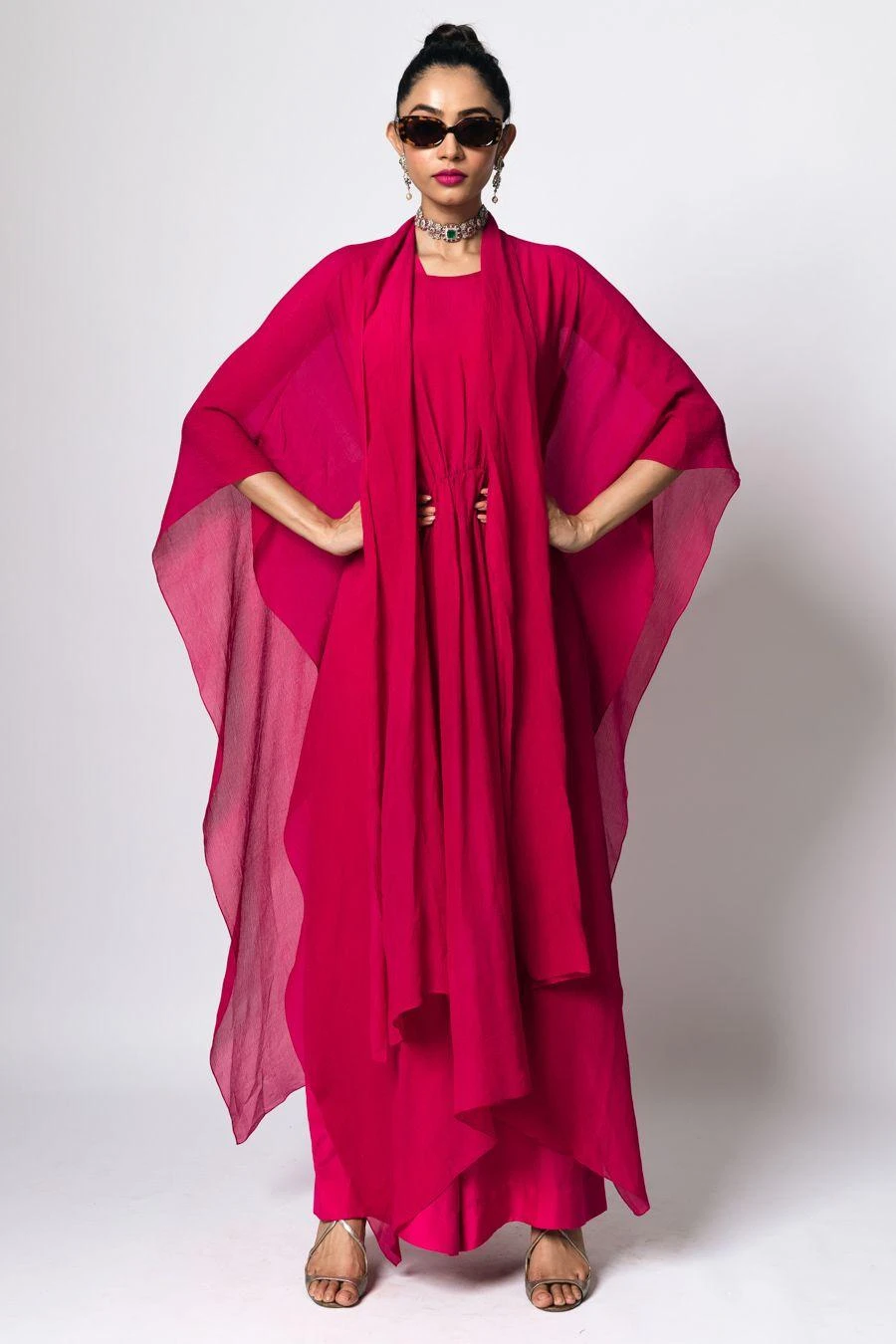 REIK Magenta Sevile Kaftan And Noir Jumpsuit - Image 2