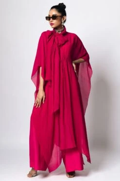 REIK Magenta Sevile Kaftan And Noir Jumpsuit