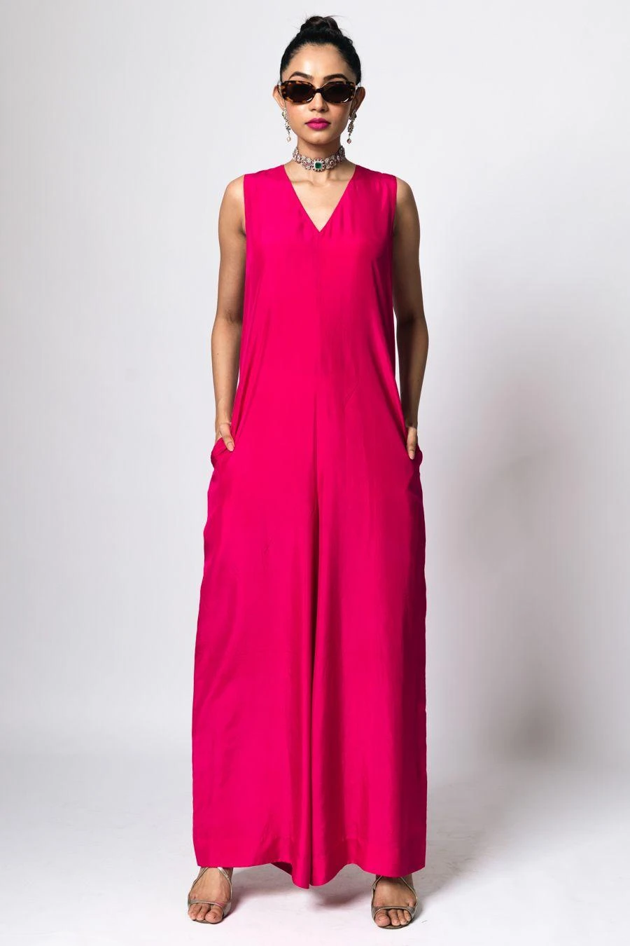 REIK Magenta Sevile Kaftan And Noir Jumpsuit - Image 4