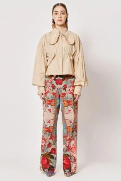 Two Point Two Beige Ruffled Crop Top