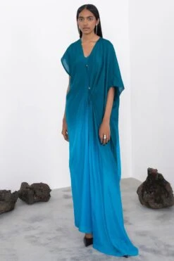 Corpora Studio Blue Ombre Asymmetric Dress